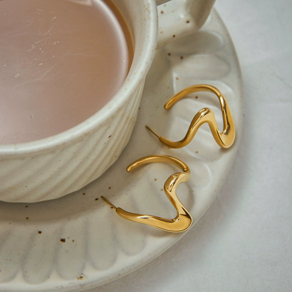 Wholesale Stainless Steel Geometric Earrings Electroplated With Original Design