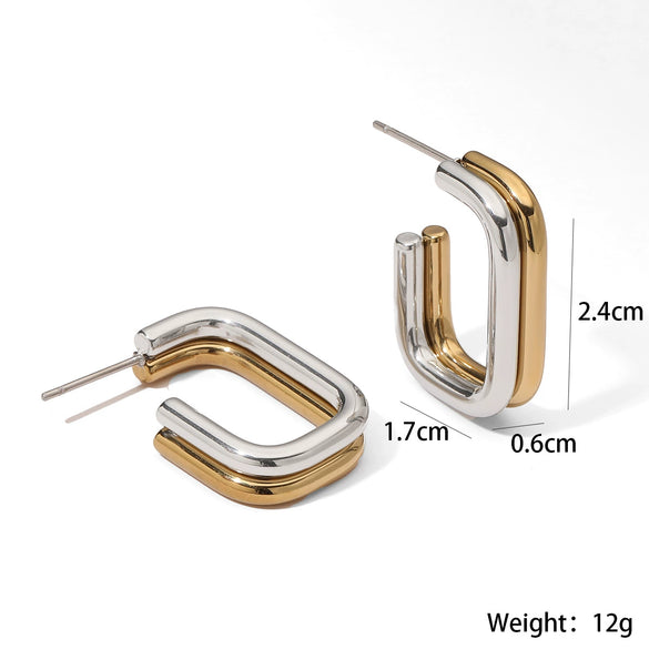 Wholesale Stainless Steel Geometric Earrings For Women With Electroplating Design