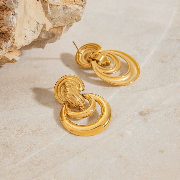 Wholesale Stainless Steel Geometric Earrings For Women With Electroplating Design