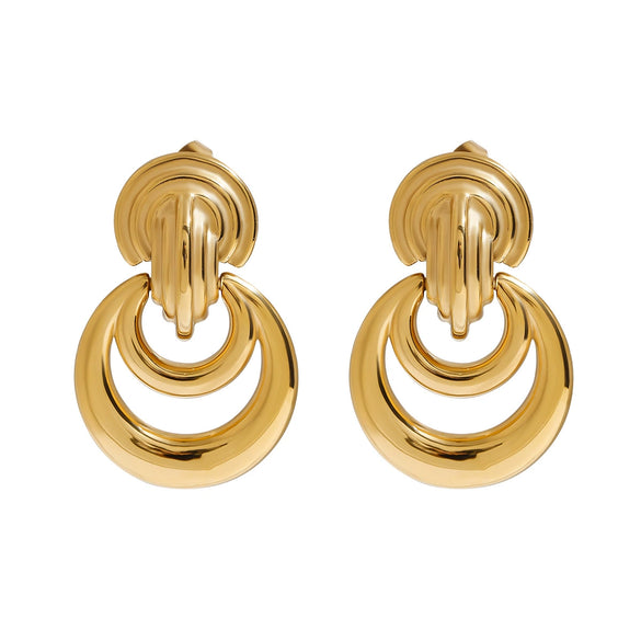 Wholesale Stainless Steel Geometric Earrings For Women With Electroplating Design