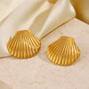 Wholesale Stainless Steel Geometric Earrings 18K Gold Plated Hip Hop Style