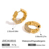 Wholesale Stainless Steel Geometric Earrings With Diamond Inlay And Electroplating For Women