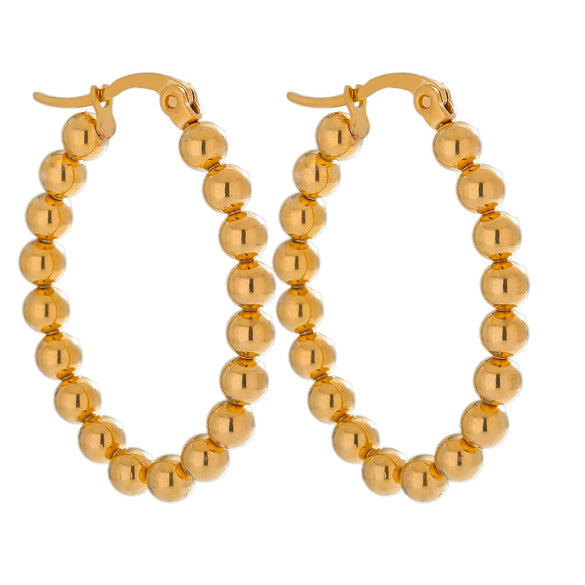 Wholesale Stainless Steel Geometric Earrings With Electroplating Drop Shaped And Wave Patterns For Women