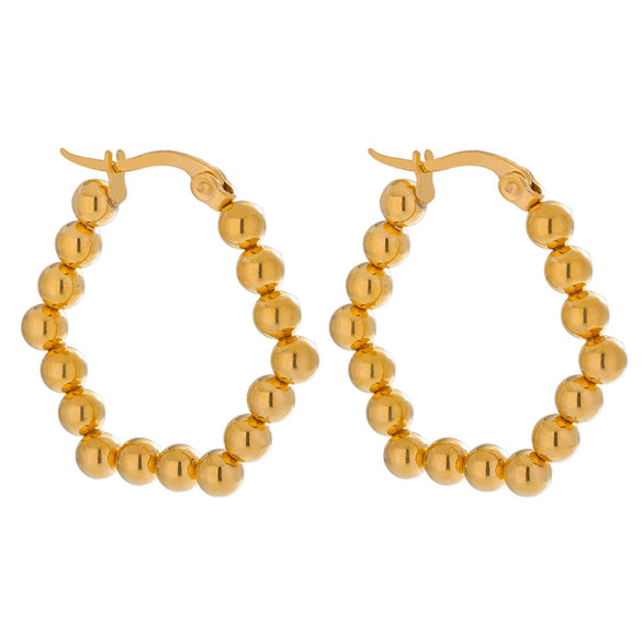 Wholesale Stainless Steel Geometric Earrings With Electroplating Drop Shaped And Wave Patterns For Women