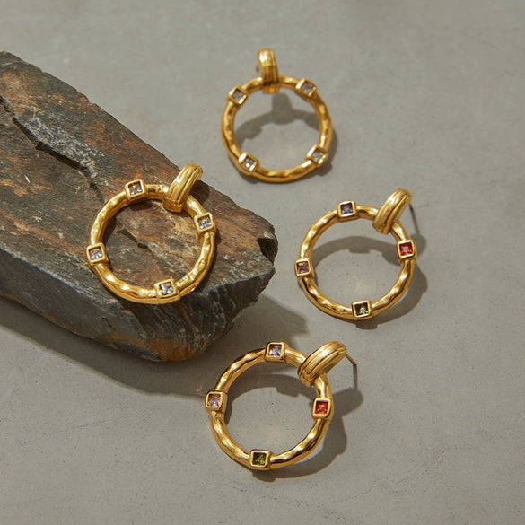 Wholesale Stainless Steel Geometric Earrings With Electroplating For Women Light Luxury And Niche Design