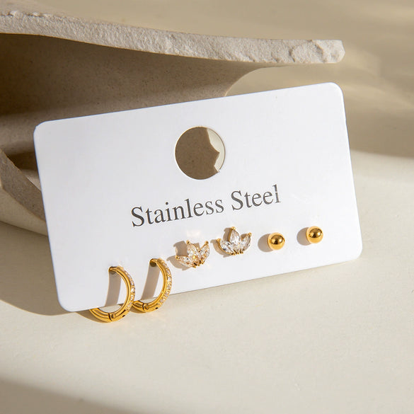 Wholesale Stainless Steel Geometric Earrings With Electroplating For Women