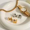 Wholesale Stainless Steel Geometric Earrings With Electroplating For Women