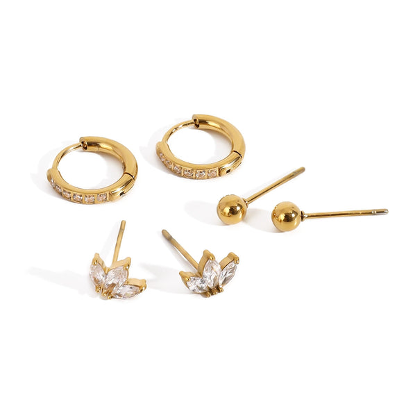 Wholesale Stainless Steel Geometric Earrings With Electroplating For Women