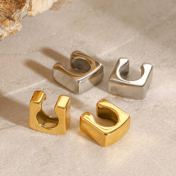 Wholesale Stainless Steel Geometric Earrings With Electroplating For Women