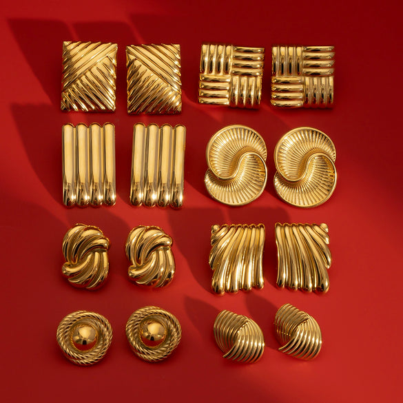 Wholesale Stainless Steel Geometric Earrings With Electroplating For Women