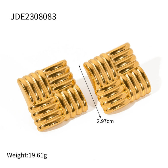 Wholesale Stainless Steel Geometric Earrings With Electroplating For Women