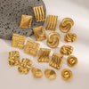 Wholesale Stainless Steel Geometric Earrings With Electroplating For Women