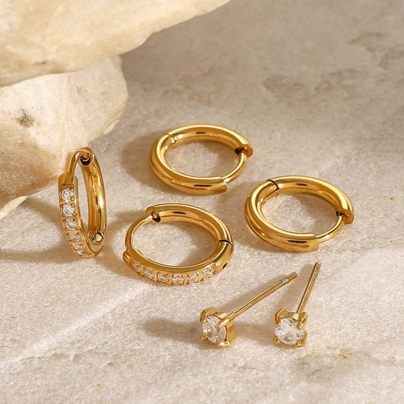 Wholesale Stainless Steel Geometric Earrings With Electroplating For Women