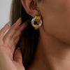 Wholesale Stainless Steel Geometric Earrings With Electroplating Light Luxury And Design Sense For Women
