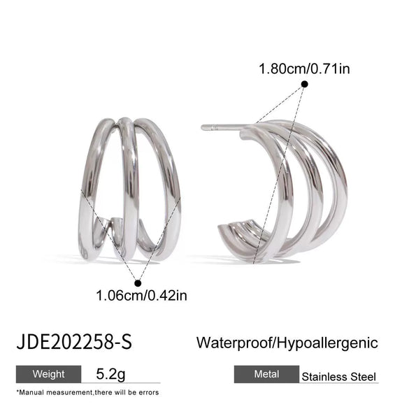 Wholesale Stainless Steel Geometric Earrings With Electroplating Light Luxury And Design Sense For Women