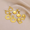 Wholesale Stainless Steel Geometric Earrings With Electroplating Styling With Letters Numbers And Text