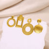 Wholesale Stainless Steel Geometric Earrings With Electroplating Styling With Letters Numbers And Text