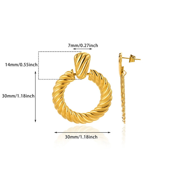 Wholesale Stainless Steel Geometric Earrings With Electroplating Styling With Letters Numbers And Text