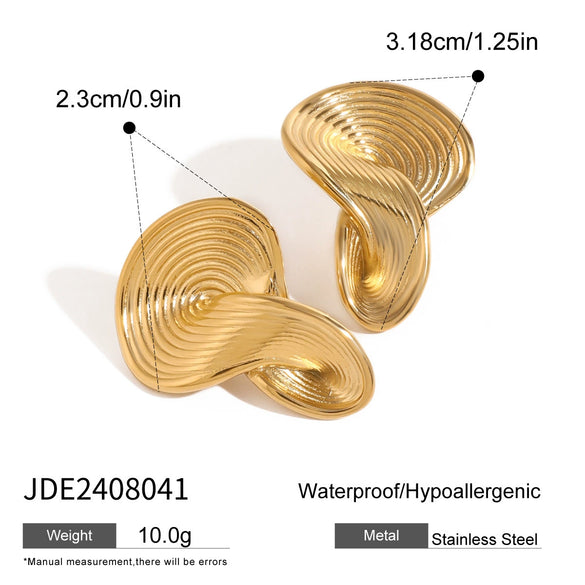 Wholesale Stainless Steel Geometric Earrings With Electroplating Treatment For Women
