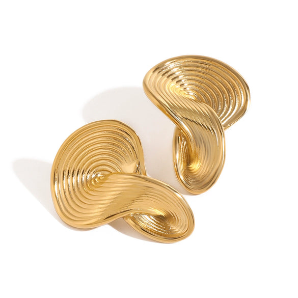 Wholesale Stainless Steel Geometric Earrings With Electroplating Treatment For Women