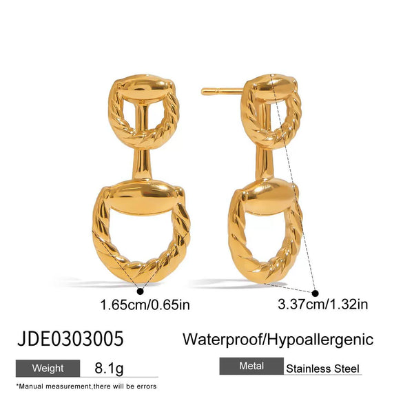 Wholesale Stainless Steel Geometric Earrings With Electroplating