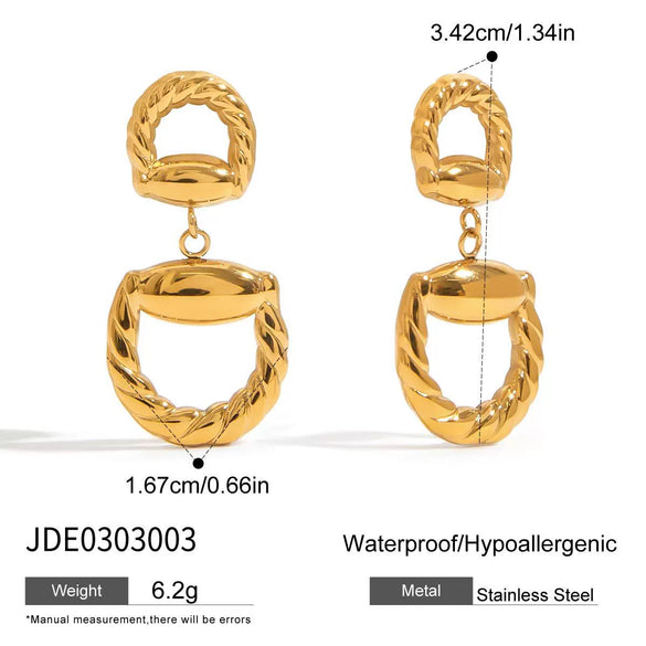 Wholesale Stainless Steel Geometric Earrings With Electroplating