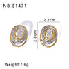 Wholesale Stainless Steel Geometric Earrings With Gold And Steel Color Matching 18K Gold Plated By Vacuum Plating In Furnace For Women