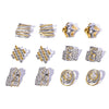 Wholesale Stainless Steel Geometric Earrings With Gold And Steel Color Matching 18K Gold Plated By Vacuum Plating In Furnace For Women