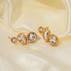 Wholesale Stainless Steel Geometric Earrings With Zircon Electroplated Ear Jewelry For Women