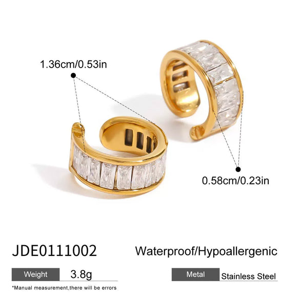 Wholesale Stainless Steel Geometric Earrings With Zircon Electroplated For Women Light Luxury High End Non Fading