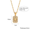 Wholesale Stainless Steel Geometric Eightpointed Star Square Pendant Necklace With Electroplating Treatment And Water Wave Chain For Women