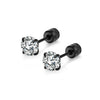 Wholesale Stainless Steel Geometric Electroplated Diamondencrusted Screwbuckle Earrings For Women
