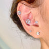Wholesale Stainless Steel Geometric Electroplated Diamondencrusted Screwbuckle Earrings For Women