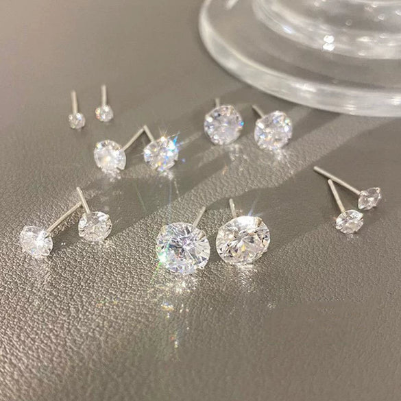 Wholesale Stainless Steel Geometric Electroplated Diamondencrusted Screwbuckle Earrings For Women