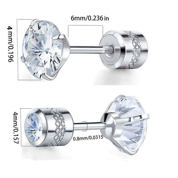 Wholesale Stainless Steel Geometric Electroplated Diamondencrusted Screwbuckle Earrings For Women