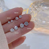 Wholesale Stainless Steel Geometric Electroplated Diamondencrusted Screwbuckle Earrings For Women