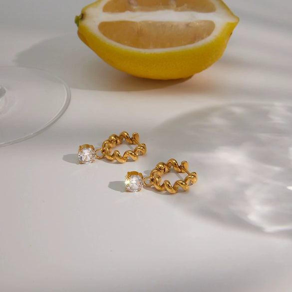 Wholesale Stainless Steel Geometric Electroplated Earrings For Women
