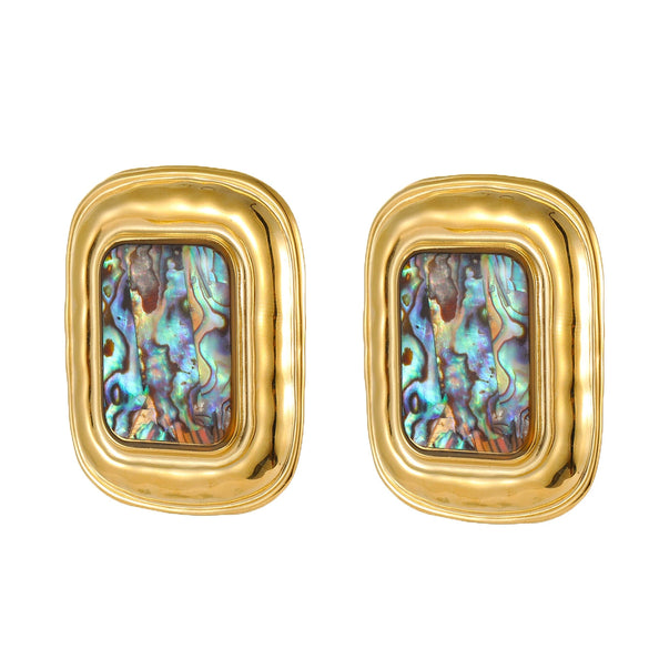 Wholesale Stainless Steel Geometric Electroplated Exaggerated Midcentury Retro Style Women's Earrings