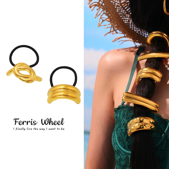 Wholesale Stainless Steel Geometric Electroplated Hair Accessories For Women