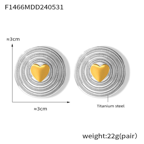 Wholesale Stainless Steel Geometric Electroplated Light Luxury Women's Gold Earrings Ear Studs