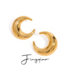 Wholesale Stainless Steel Geometric Electroplated Moon Earrings Light Luxury Original Design For Women