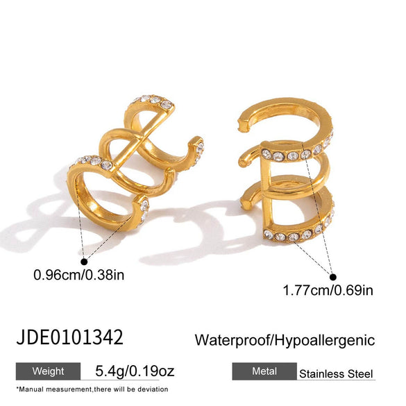 Wholesale Stainless Steel Geometric Electroplated Nonpierced Ear Cuffs For Women