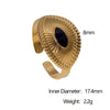 Wholesale Stainless Steel Geometric Electroplated Open Ring For Women Classic Retro Light Luxury Style