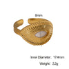 Wholesale Stainless Steel Geometric Electroplated Open Ring For Women Classic Retro Light Luxury Style