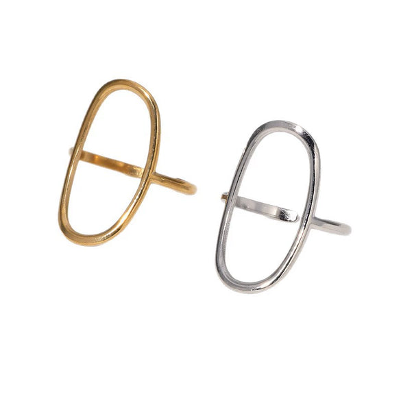 Wholesale Stainless Steel Geometric Electroplated Open Ring Hand Jewelry For Women