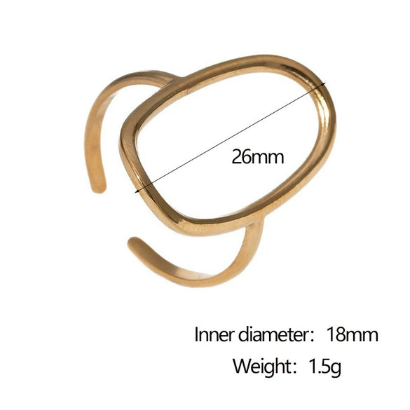 Wholesale Stainless Steel Geometric Electroplated Open Ring Hand Jewelry For Women