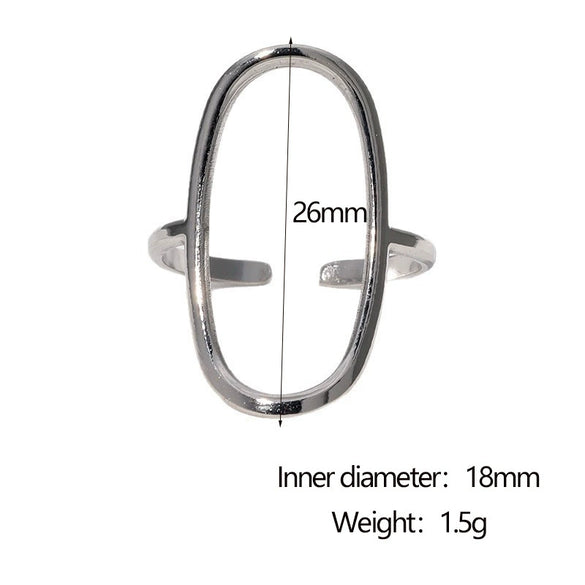 Wholesale Stainless Steel Geometric Electroplated Open Ring Hand Jewelry For Women