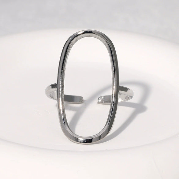 Wholesale Stainless Steel Geometric Electroplated Open Ring Hand Jewelry For Women