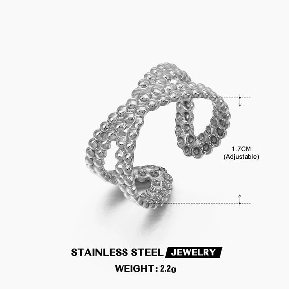 Wholesale Stainless Steel Geometric Electroplated Ring For Women