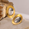 Wholesale Stainless Steel Geometric Electroplated Round Gold And Silver Color Matching Women's Earrings